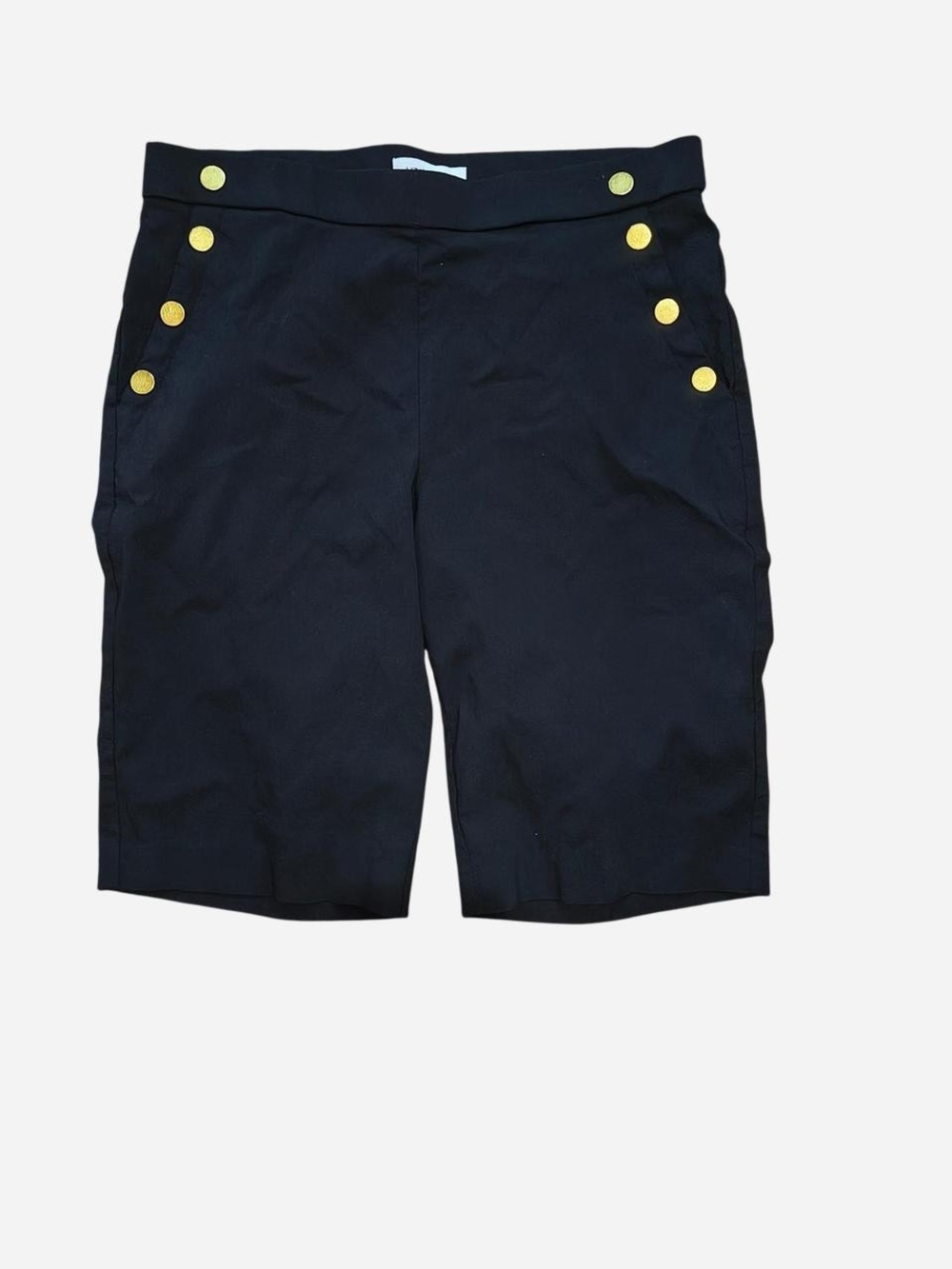 Liz Claiborne Navy High-Waist Shorts with Gold Buttons